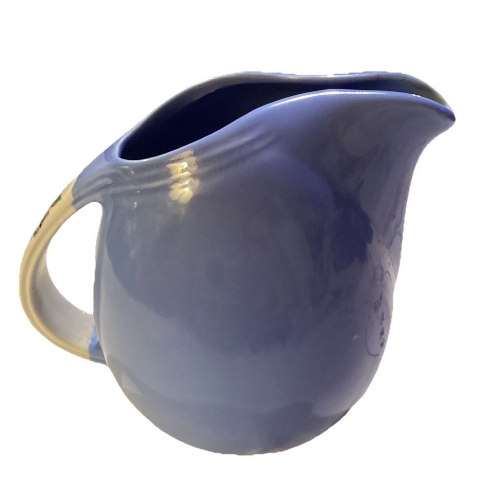 Hall Rose Parade 1950s Pitcher/Creamer #1259 Blue w/Rose on White Handle